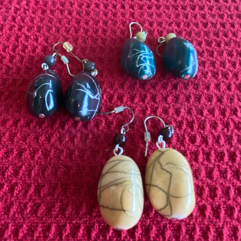 Set of 3 French Hook Dangle Earrings